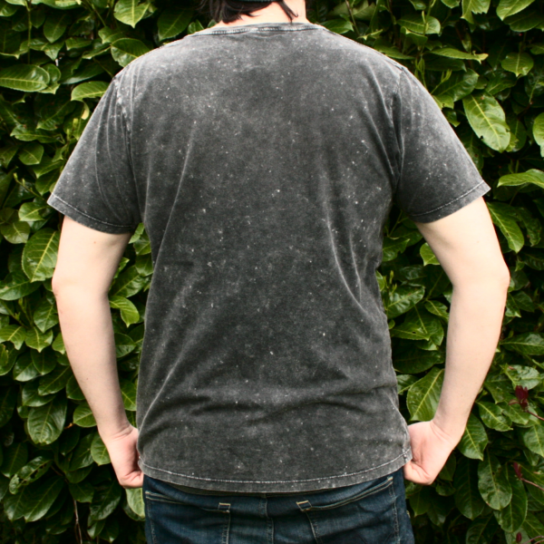 Saturn Snake T-Shirt Organic Cotton Black Acid Wash