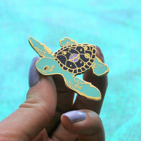 Space Turtle Hard Enamel Pin