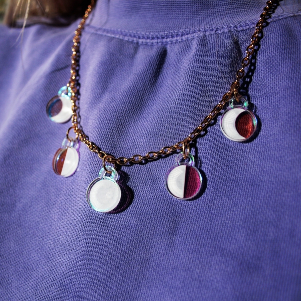 Moonbeam Iridescent Moon Phase Necklace by Luna Lotus