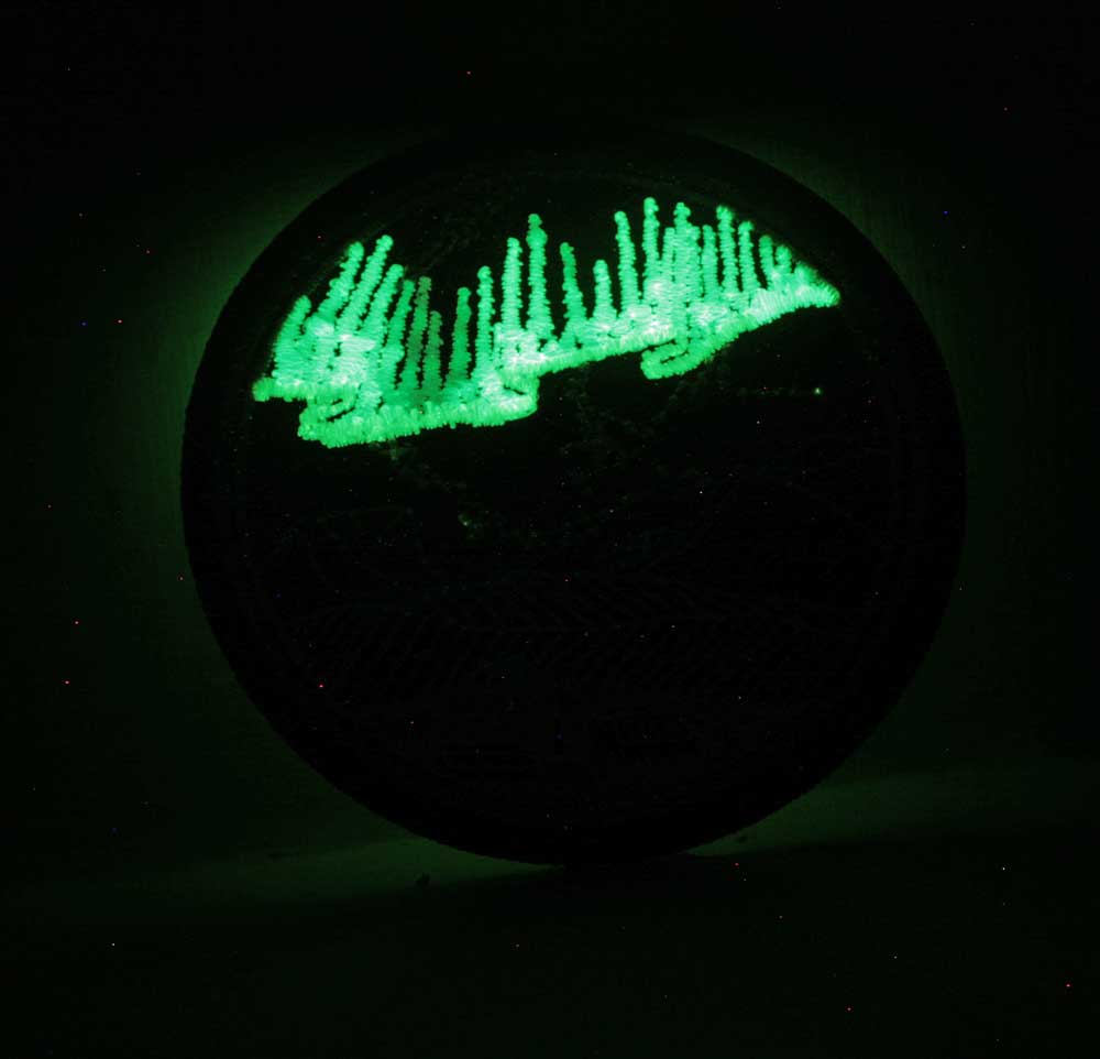 Northern Lights Glow in the Dark Iron On Embroidered Patch Northern Lights Glow in the Dark Iron On Embroidered Patch
