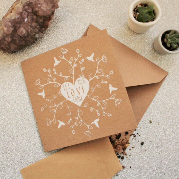 Let Your Love Grow Valentine's Day Card Wildflower Seeds