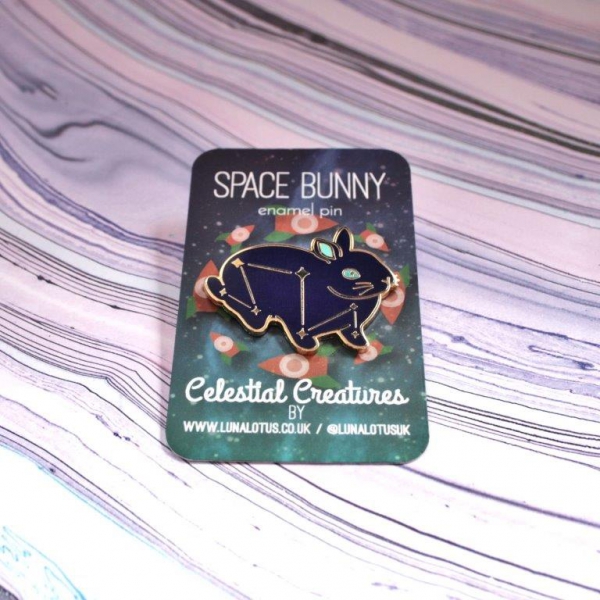 Space Bunny Hard Enamel Pin Constellation