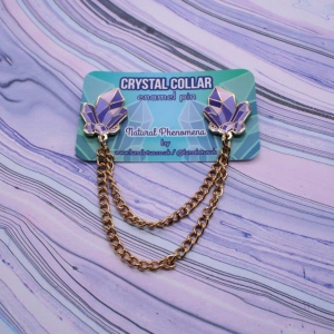 Crystal Collar Enamel Pin Chain