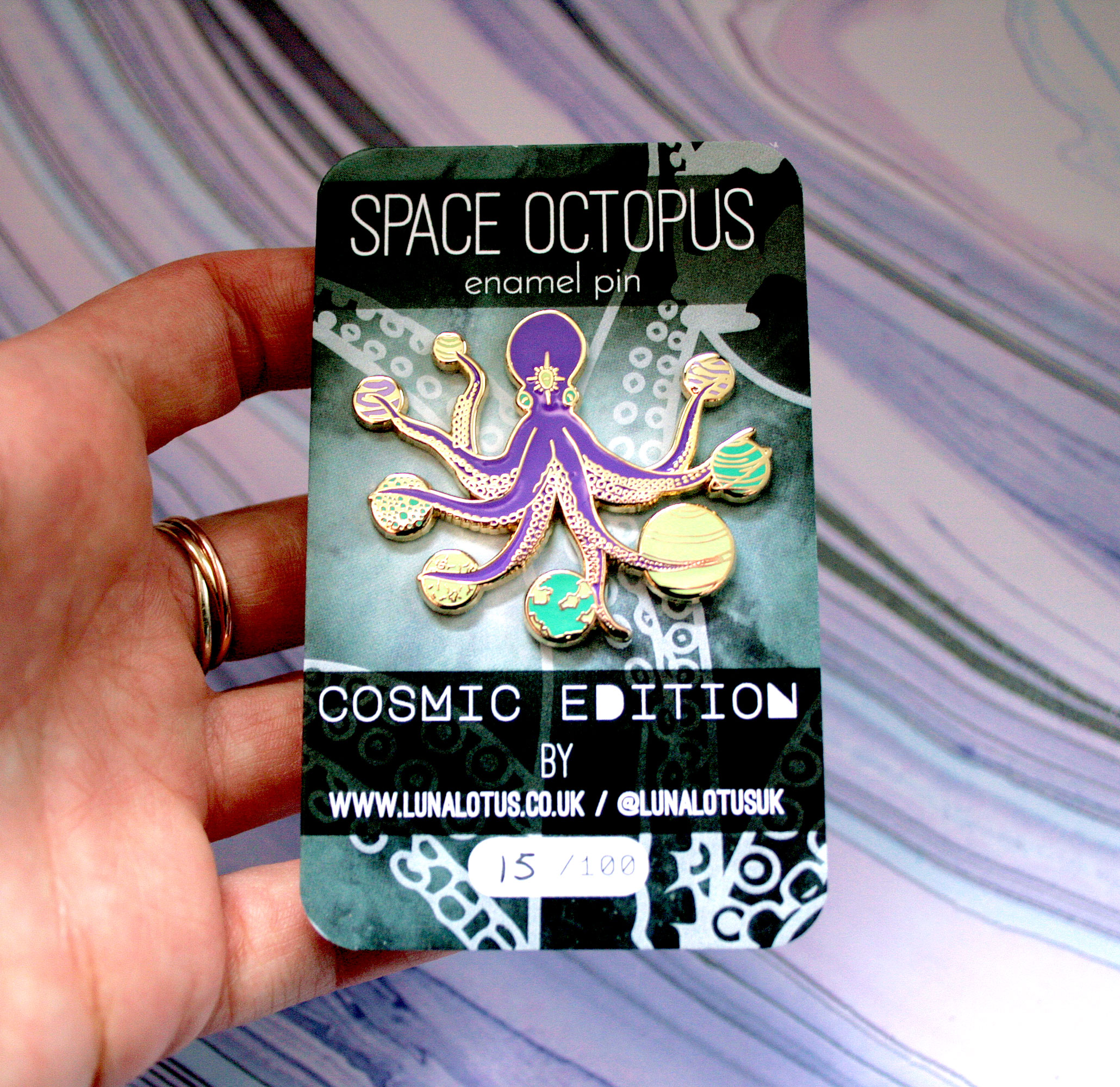 Space Octopus Enamel Pin Cosmic Edition Space Octopus Enamel Pin Cosmic Edition